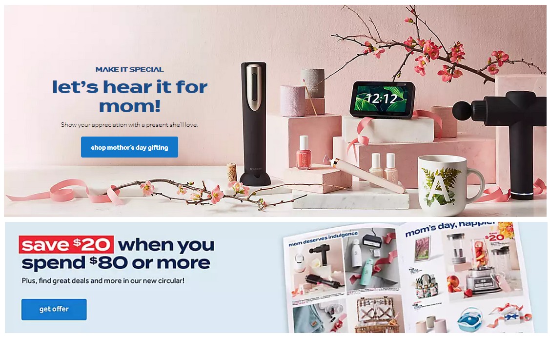 Bed Bath and Beyond Mothers Day Save $20 for $80 or More
