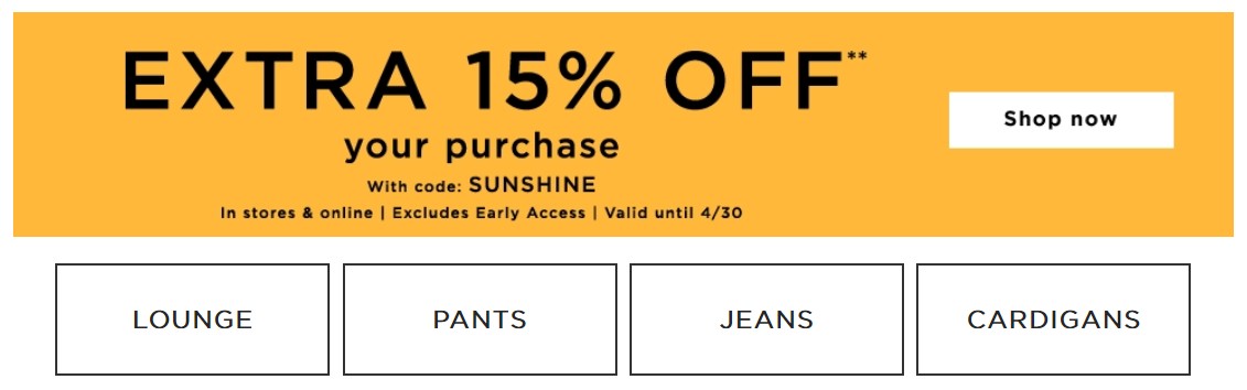 LOFT Outlet Up to 60% Off + Extra 15% Off Your Purchase