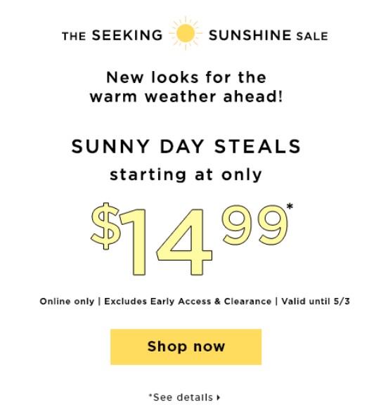 LOFT Outlet Up to 60% Off + Extra 15% Off Your Purchase