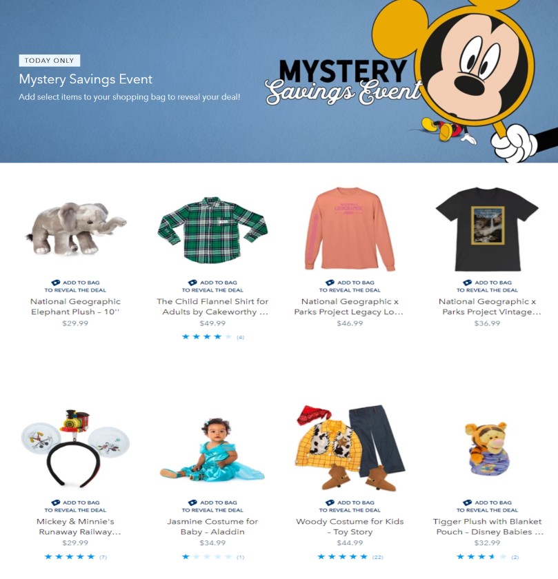 Shop Disney Store Mystery Savings Event