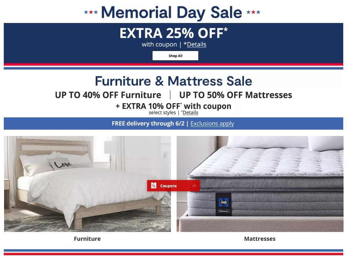 JCPenney Extra 25% Off Memorial Day Sale